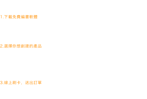 邀請體驗 "一本書 一個夢"

1.下載免費編書軟體輕鬆創作，編輯自己來！ 
下載免費Macis離線編書軟體（提供PC及MAC版本）。
2.選擇你想創建的產品軟體內建五種產品模版，您也可透過軟體更新，選擇更多模板或相關背景物件下載。拖移數位照片到你的編輯圖框，多種頁面供選擇，搭配選用背景，物件和遮罩。線上提供教學影片、樣品學習與PDF使用手冊下載，幫助您快速學習。
3.線上刷卡，送出訂單編好了，先點擊"預視"按鈕，檢查及修正圖文內容，然後點擊"購物車"按鈕，線上刷卡付費自動上傳檔案，五天內即可收到您的作品。